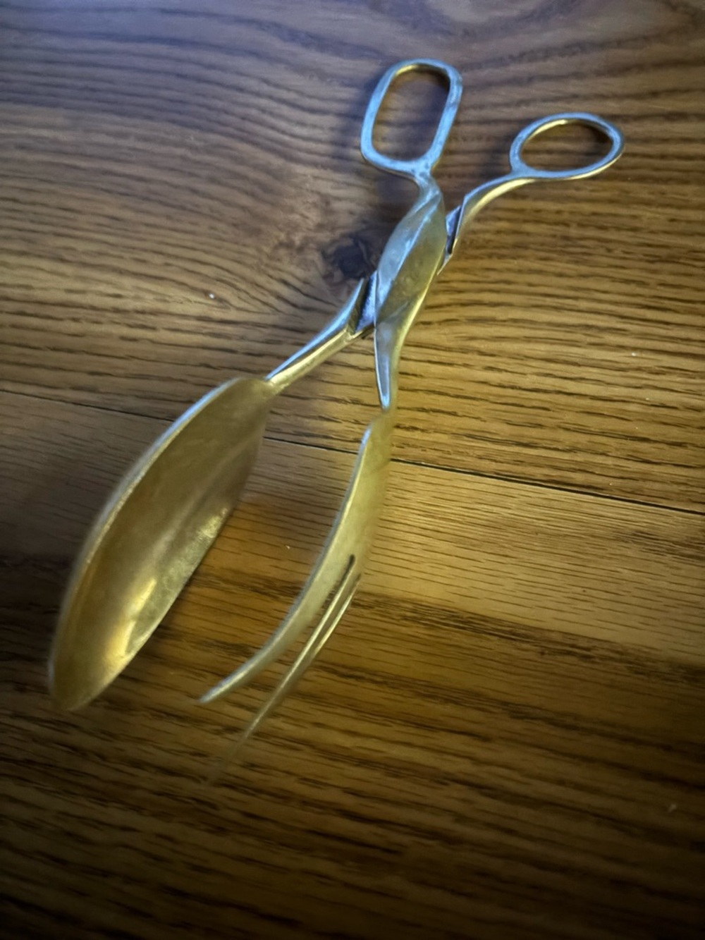 Brass Metal Serving Tongs Scissor Style - Gold Tone- Vintage/Collectable